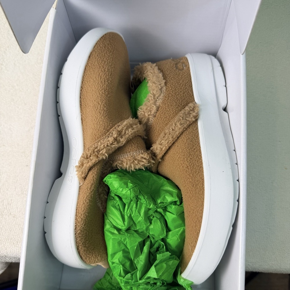 OOFOS OOcoozie Low Recovery Shoe Tan Chocolate Womens Size 7 Slip On Comfort - Picture 9 of 9